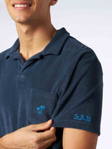 Marineblaues Frottee-Polo für Herren