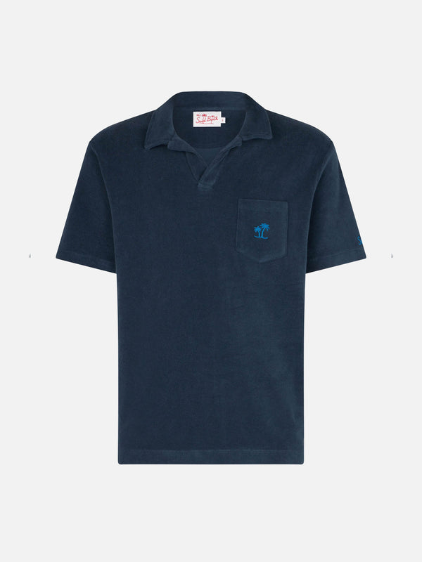 Marineblaues Frottee-Poloshirt Powel für Jungen