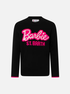 Girl crewneck black sweater with Barbie jacquard | BARBIE SPECIAL EDITION