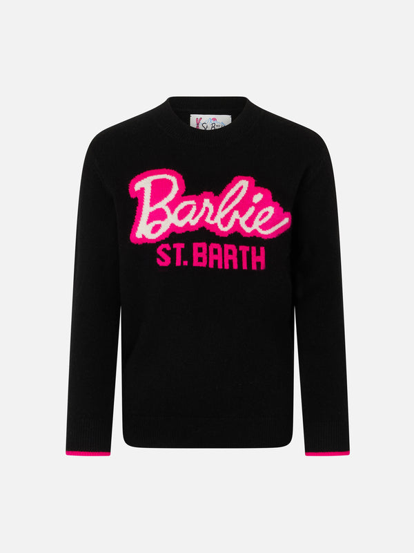 Maglia da bambina girocollo nera con stampa Barbie | EDIZIONE SPECIALE BARBIE