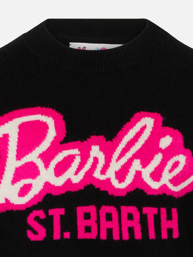 Girl crewneck black sweater with Barbie jacquard | BARBIE SPECIAL EDITION