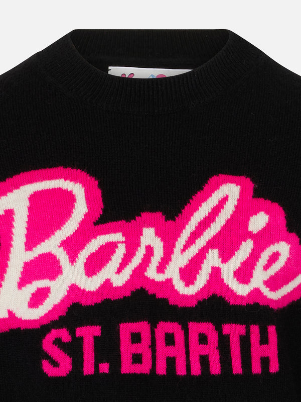 Maglia da bambina girocollo nera con stampa Barbie | EDIZIONE SPECIALE BARBIE