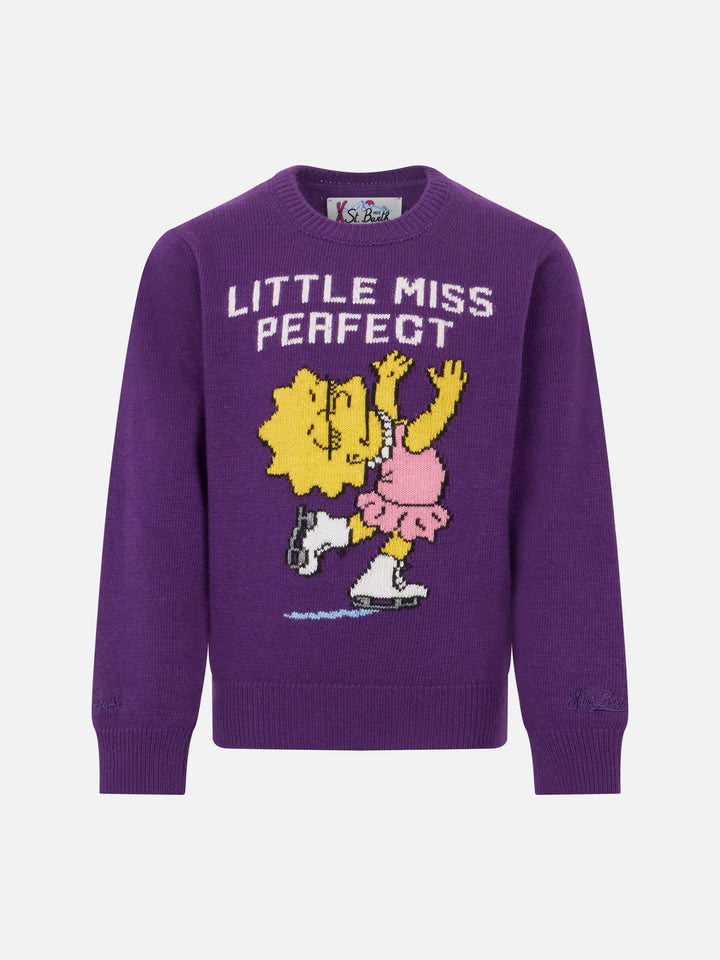 Maglione da bambina girocollo con stampa Lisa Simpson | EDIZIONE SPECIALE SIMPSON