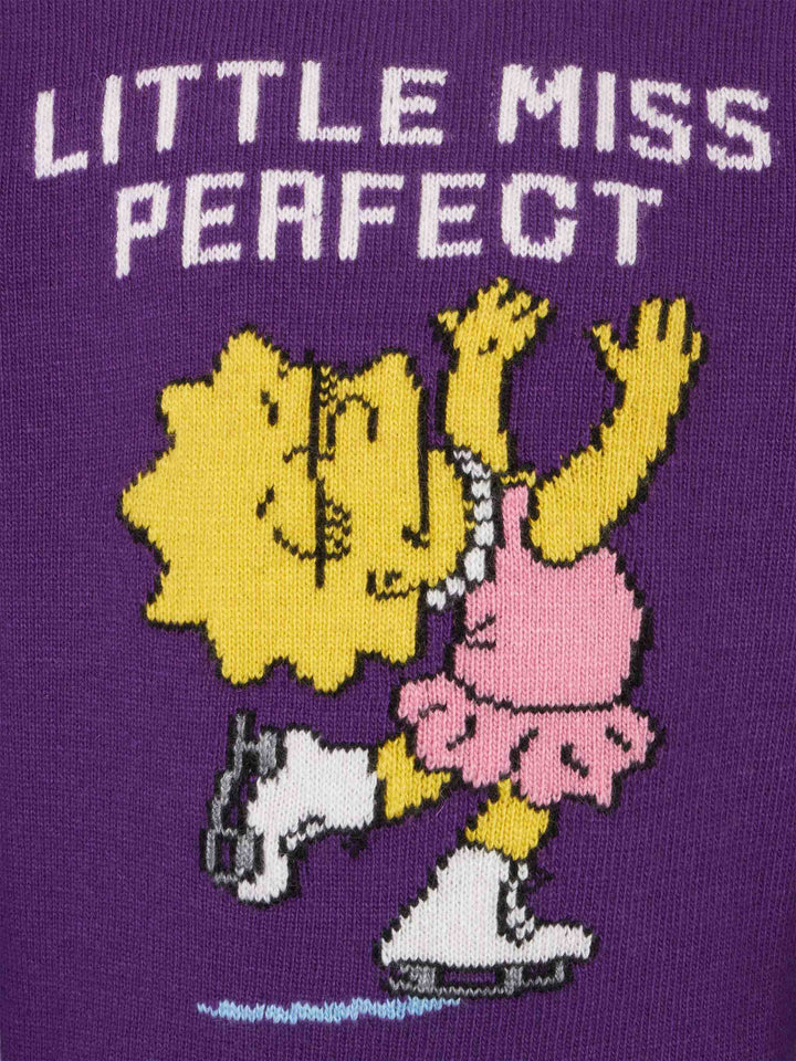 Maglione da bambina girocollo con stampa Lisa Simpson | EDIZIONE SPECIALE SIMPSON