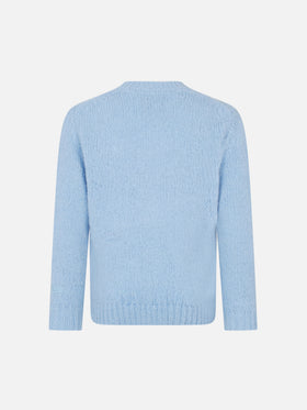Maglione morbida girocollo da bambina con patch cani all'uncinetto e ricamo Puppies Lover
