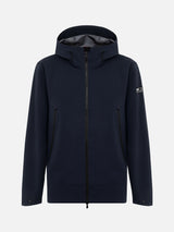 Man navy blue 3-layers hooded jacket Parson