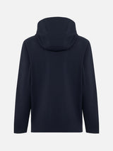 Man navy blue 3-layers hooded jacket Parson