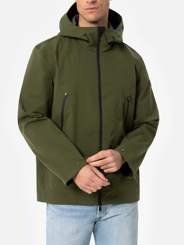 Man military green 3-layers hooded jacket Parson