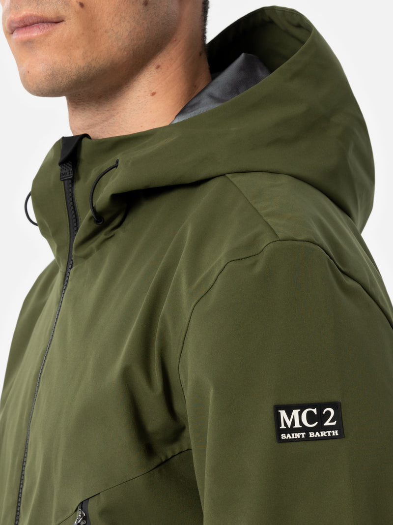 Man military green 3-layers hooded jacket Parson