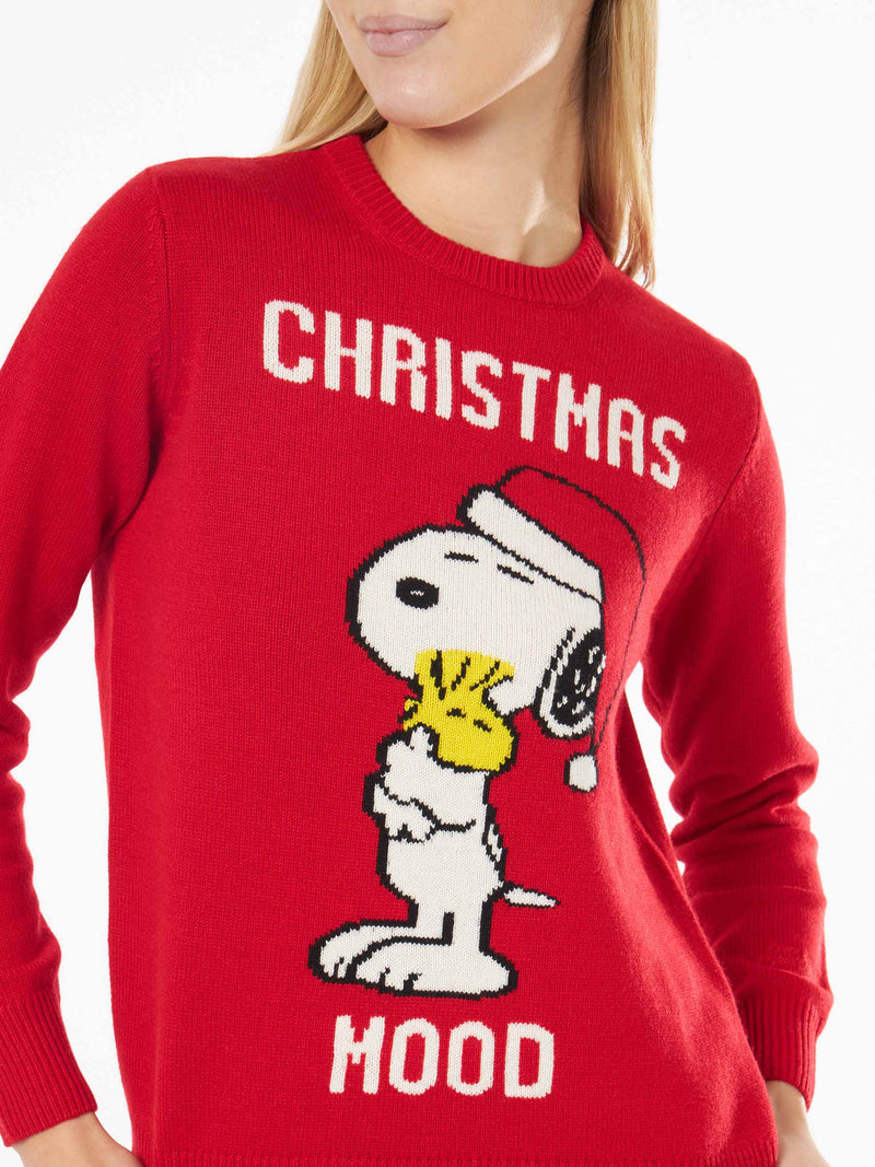 Maglia rossa da donna Snoopy Christmas | Edizione speciale Peanuts™