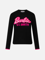 Schwarzer Damenpullover mit Rundhalsausschnitt und Barbie-Aufdruck | BARBIE-SONDEREDITION