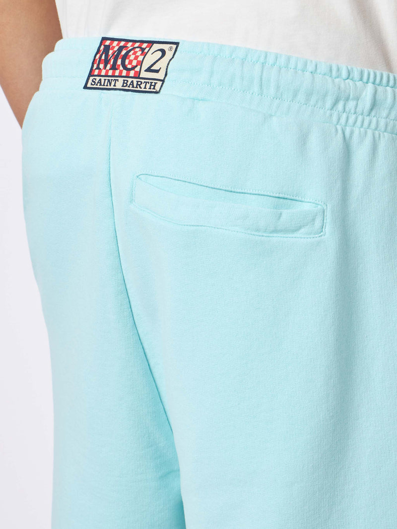 Man water green cotton bermuda