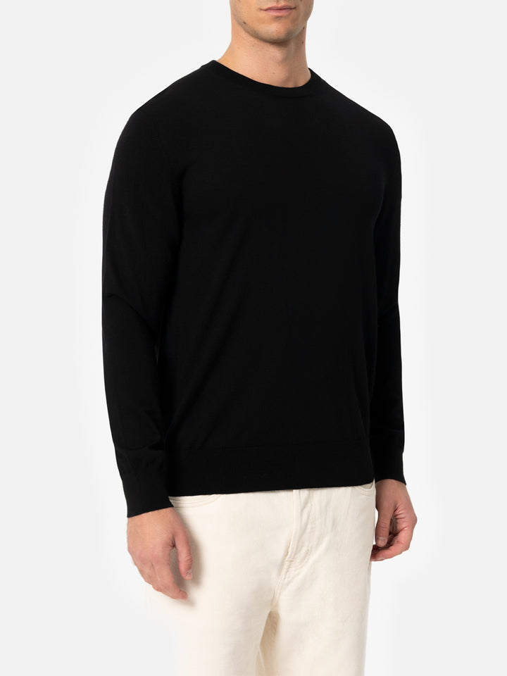 Man Regent black merino wool sweater - MC2 Saint Barth
