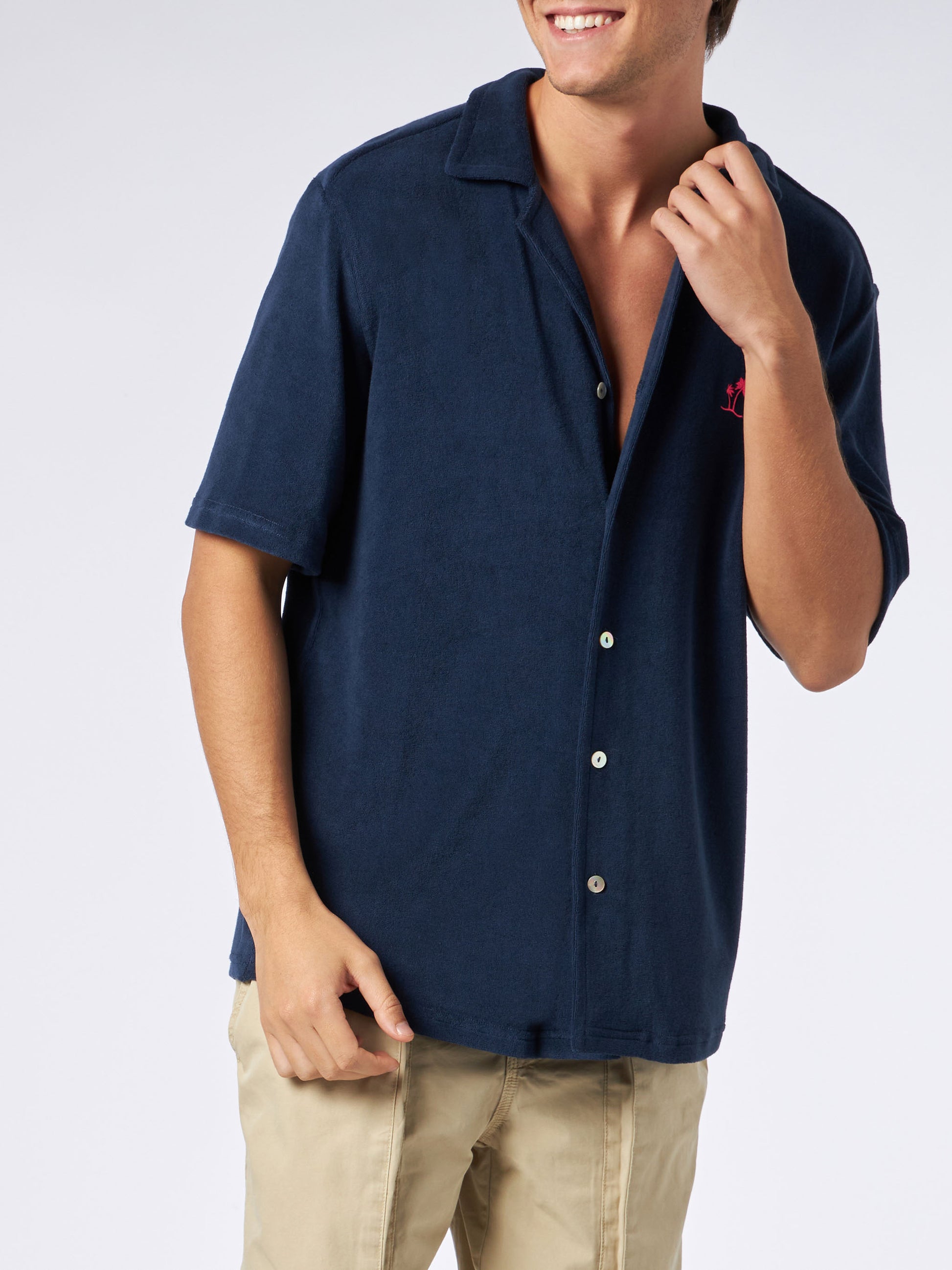 Man navy blue terry shirt Riviera - MC2 Saint Barth