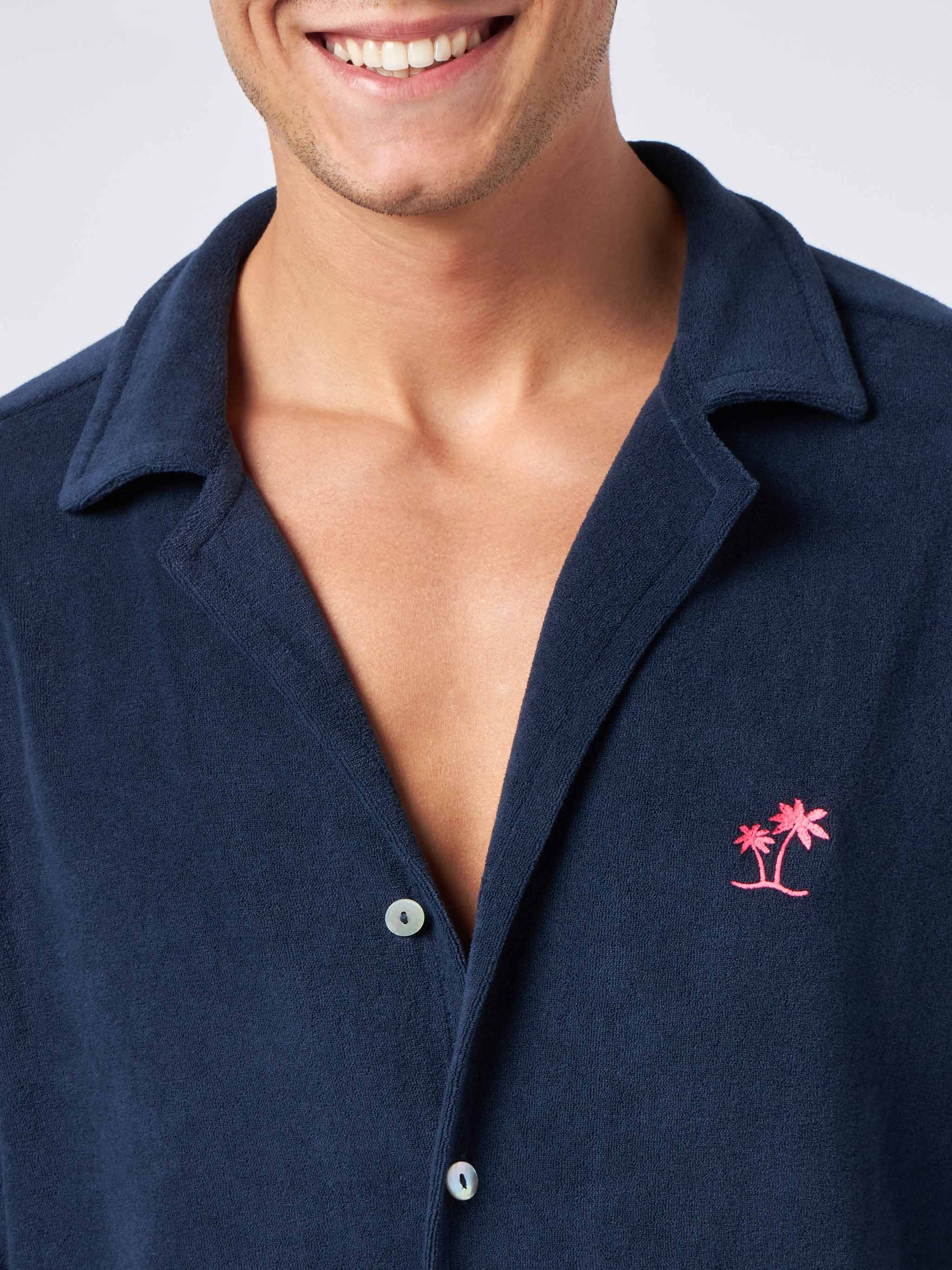 Man navy blue terry shirt Riviera - MC2 Saint Barth