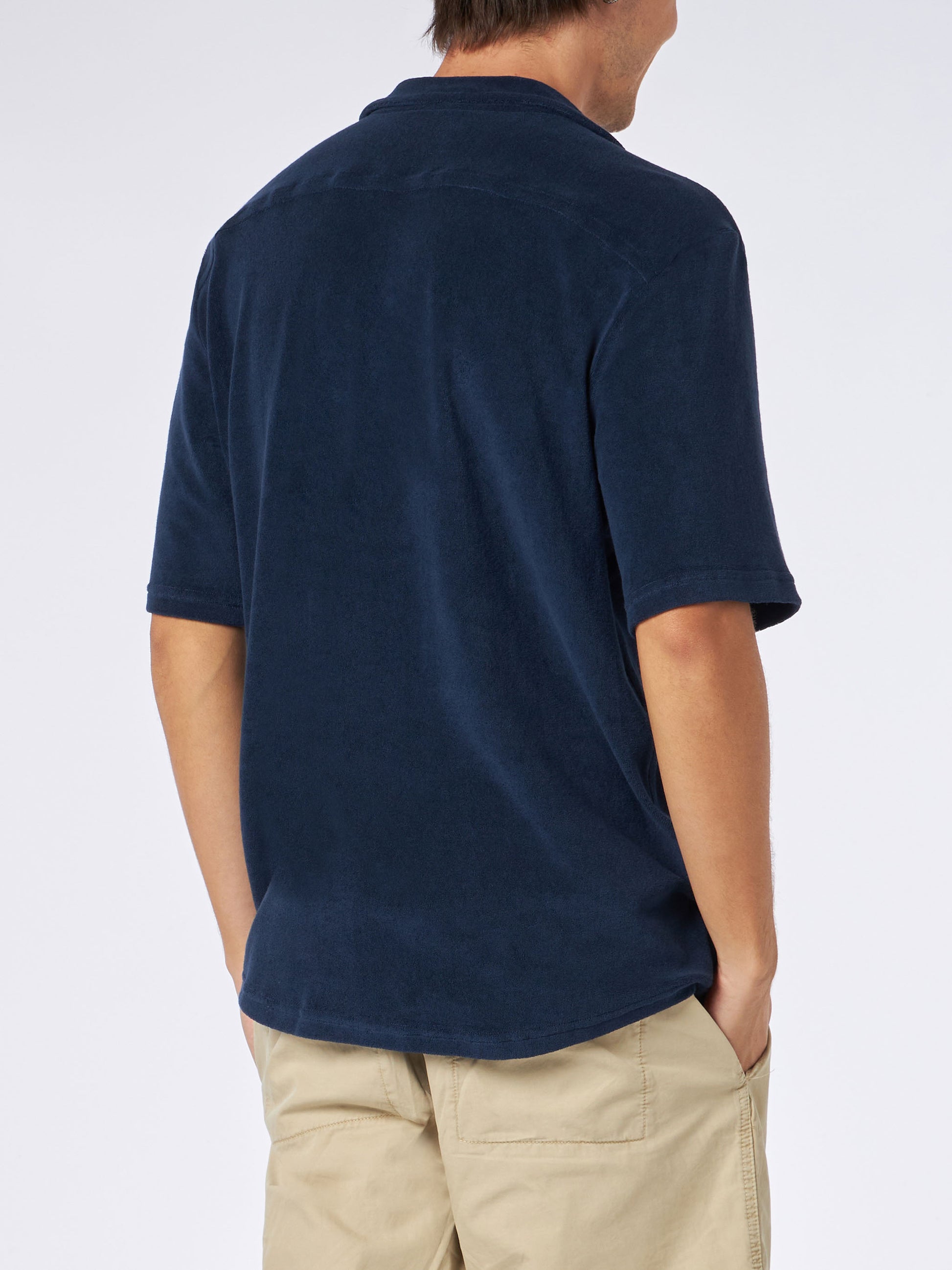 Man navy blue terry shirt Riviera - MC2 Saint Barth