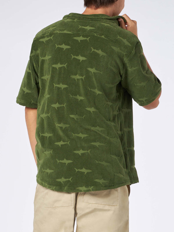 Man military green terry shirt Riviera