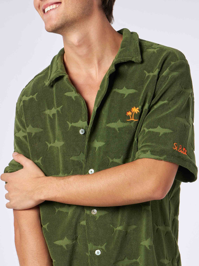 Man military green terry shirt Riviera