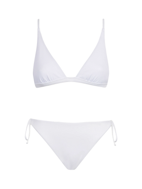 Woman white triangle bikini