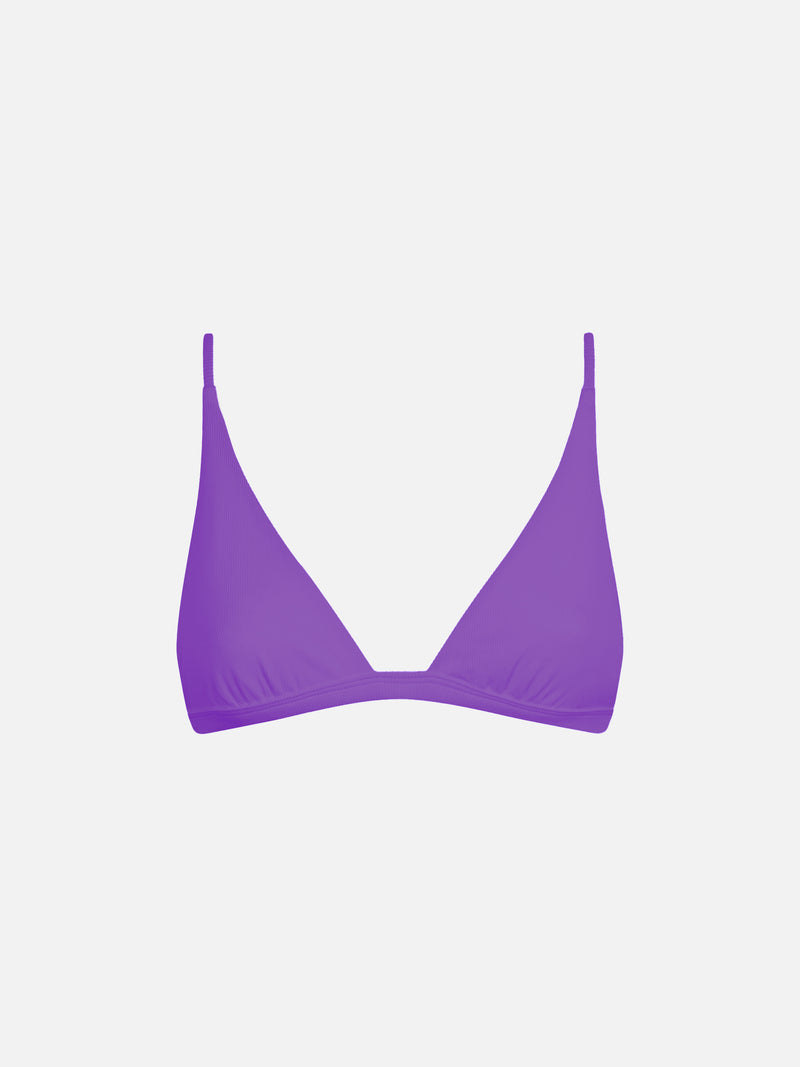 Woman purple triangle top swimsuit Rylie