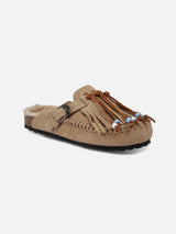 Zoccoli in pelle scamosciata beige Caribe | TAJI SPECIAL EDITION