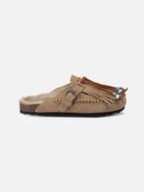 Zoccoli in pelle scamosciata beige Caribe | TAJI SPECIAL EDITION