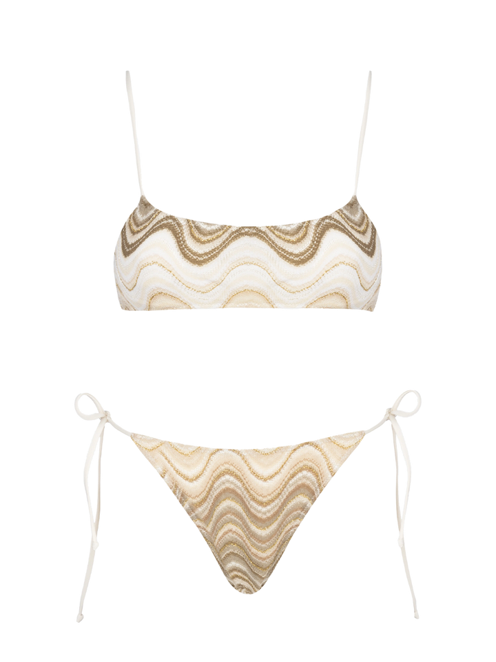 Bikini a bralette da donna in maglia raschel Sadie Marielle