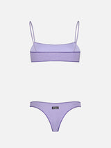 Woman lilac lurex bralette bikini Sadie Naomi