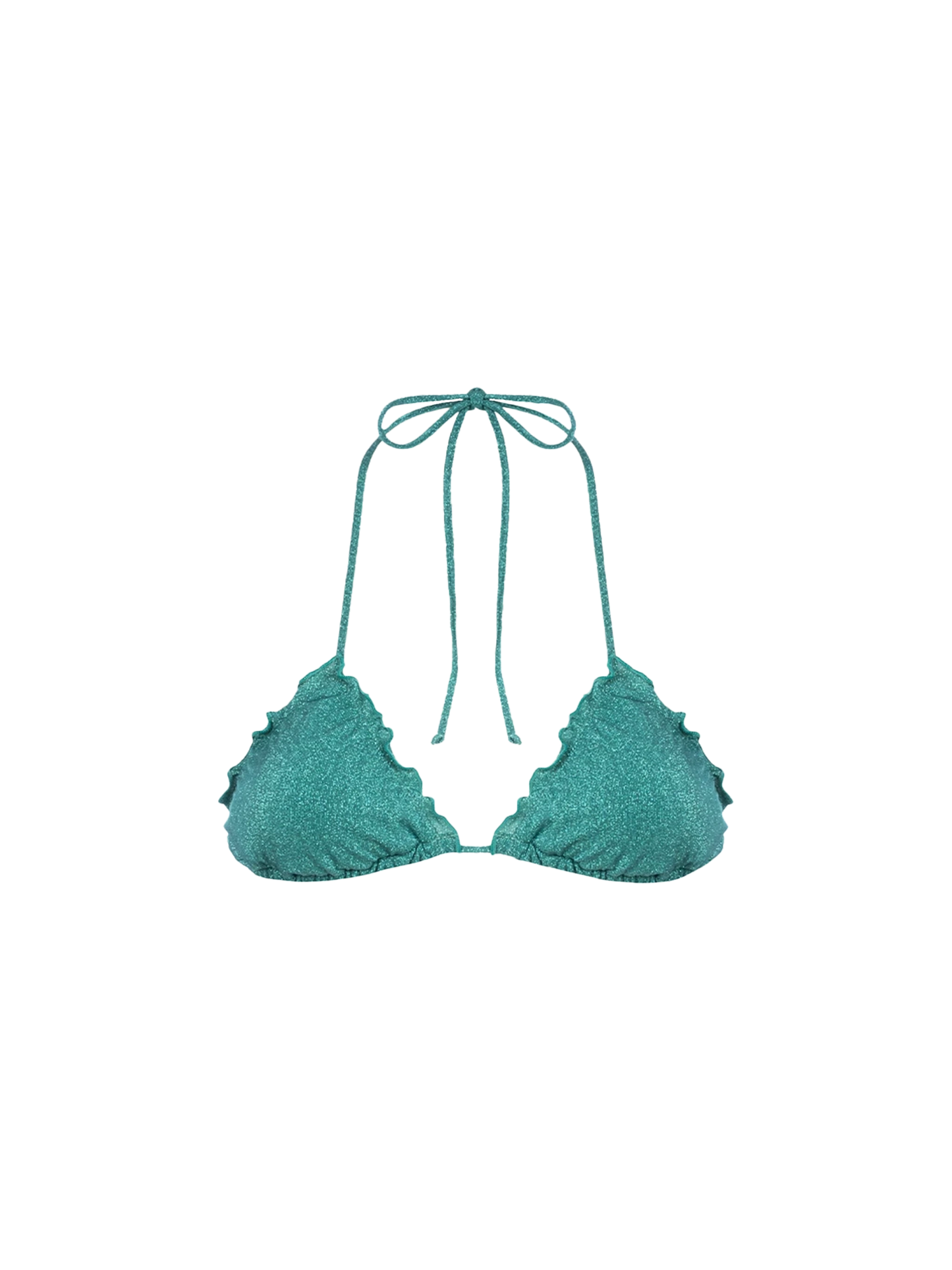 Woman teal lurex classic triangle beach top Sagittarius
