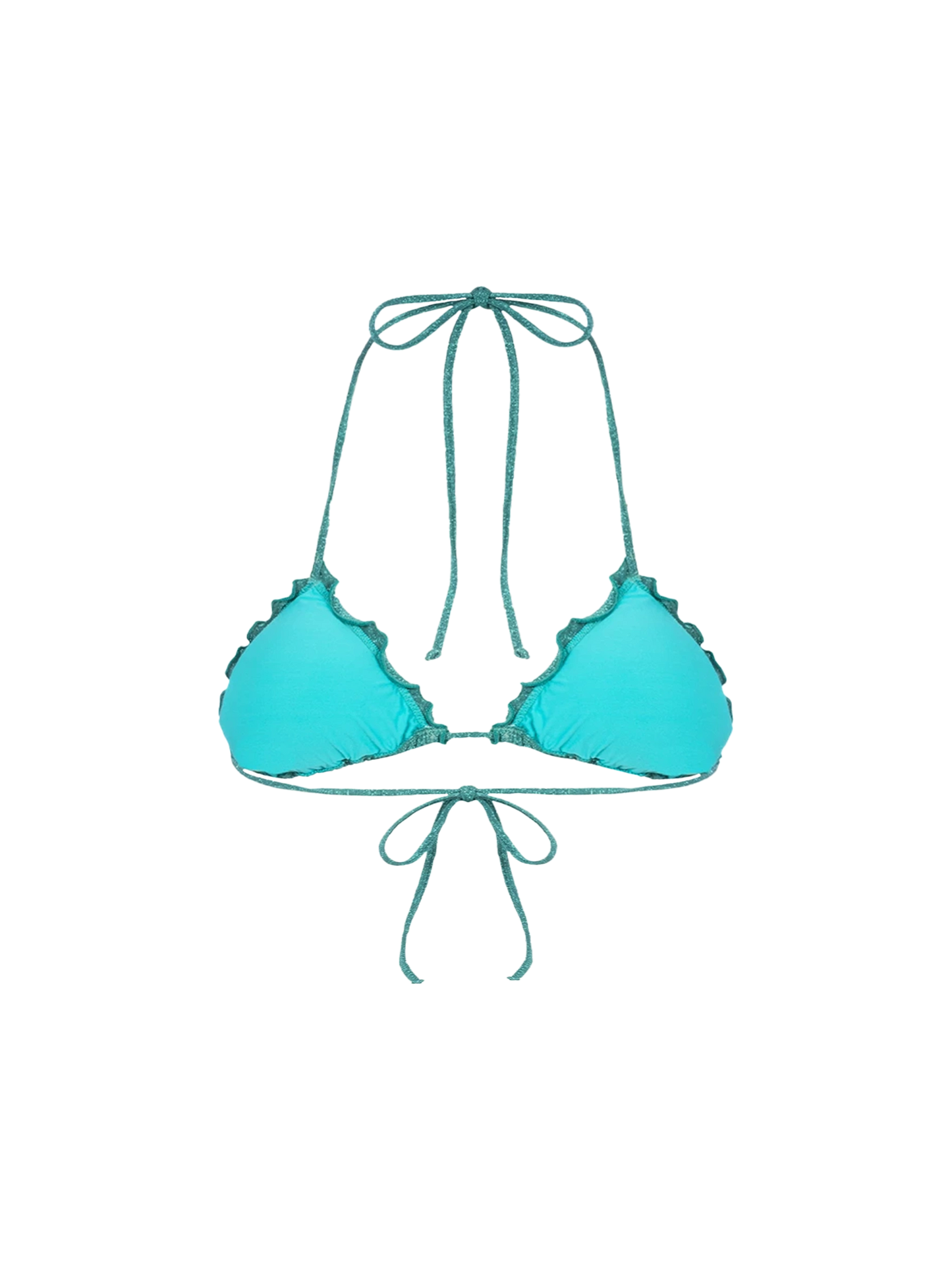 Woman teal lurex classic triangle beach top Sagittarius