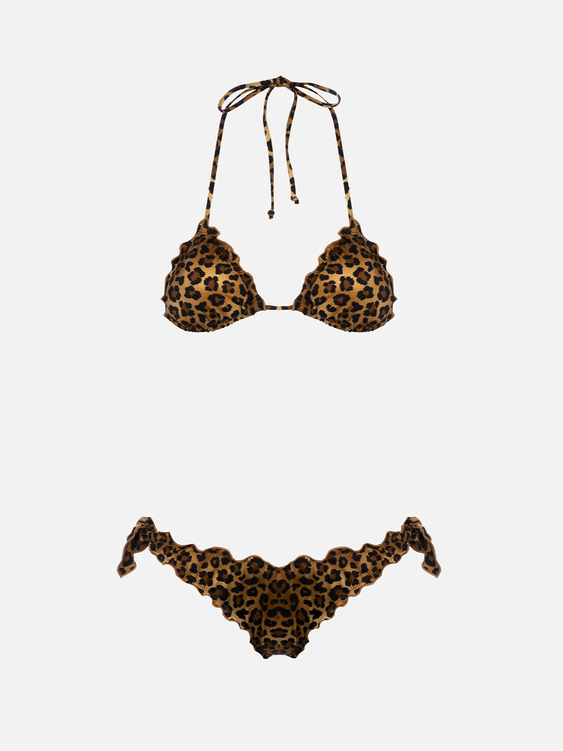 Bikini classico da donna a triangolo animalier Sarius