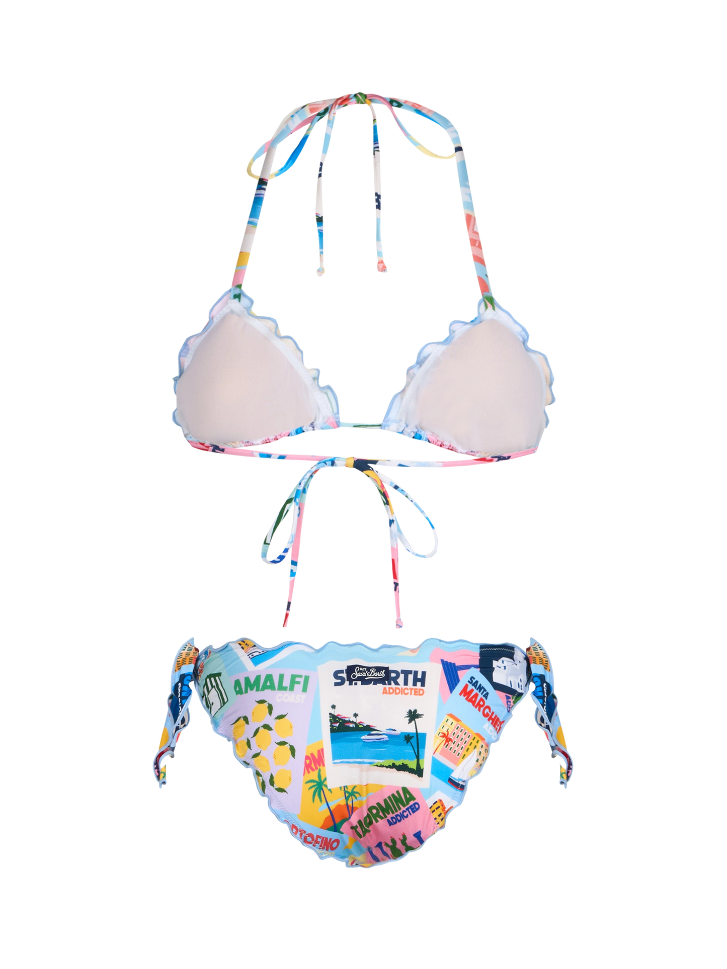 Woman postcard print triangle classic bikini Sarius