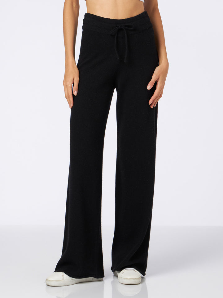 Knitted black palazzo pants Savine