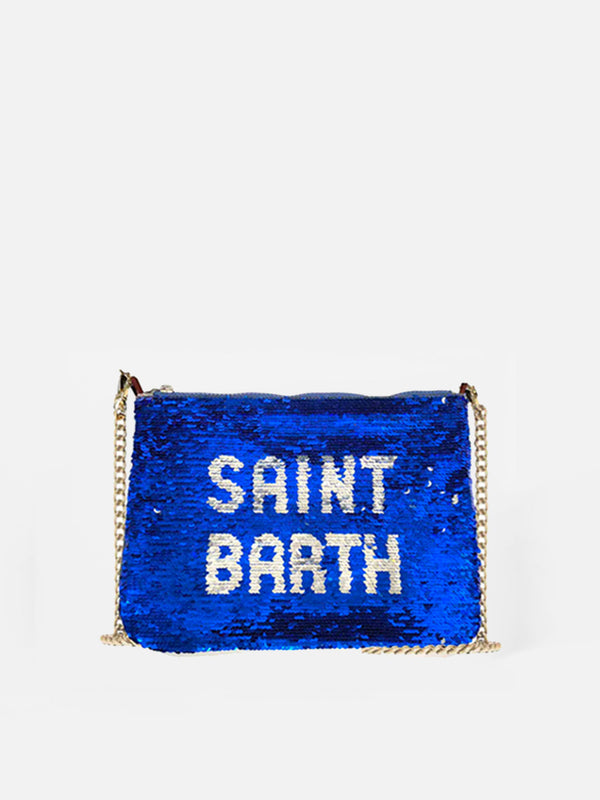 Parisienne Bluette-Clutch mit Pailletten und Schulterriemen