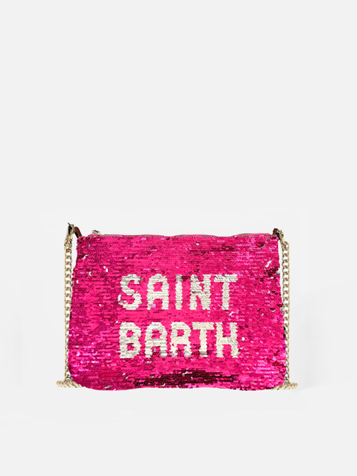 Pochette Parisienne in paillettes fucsia con tracolla