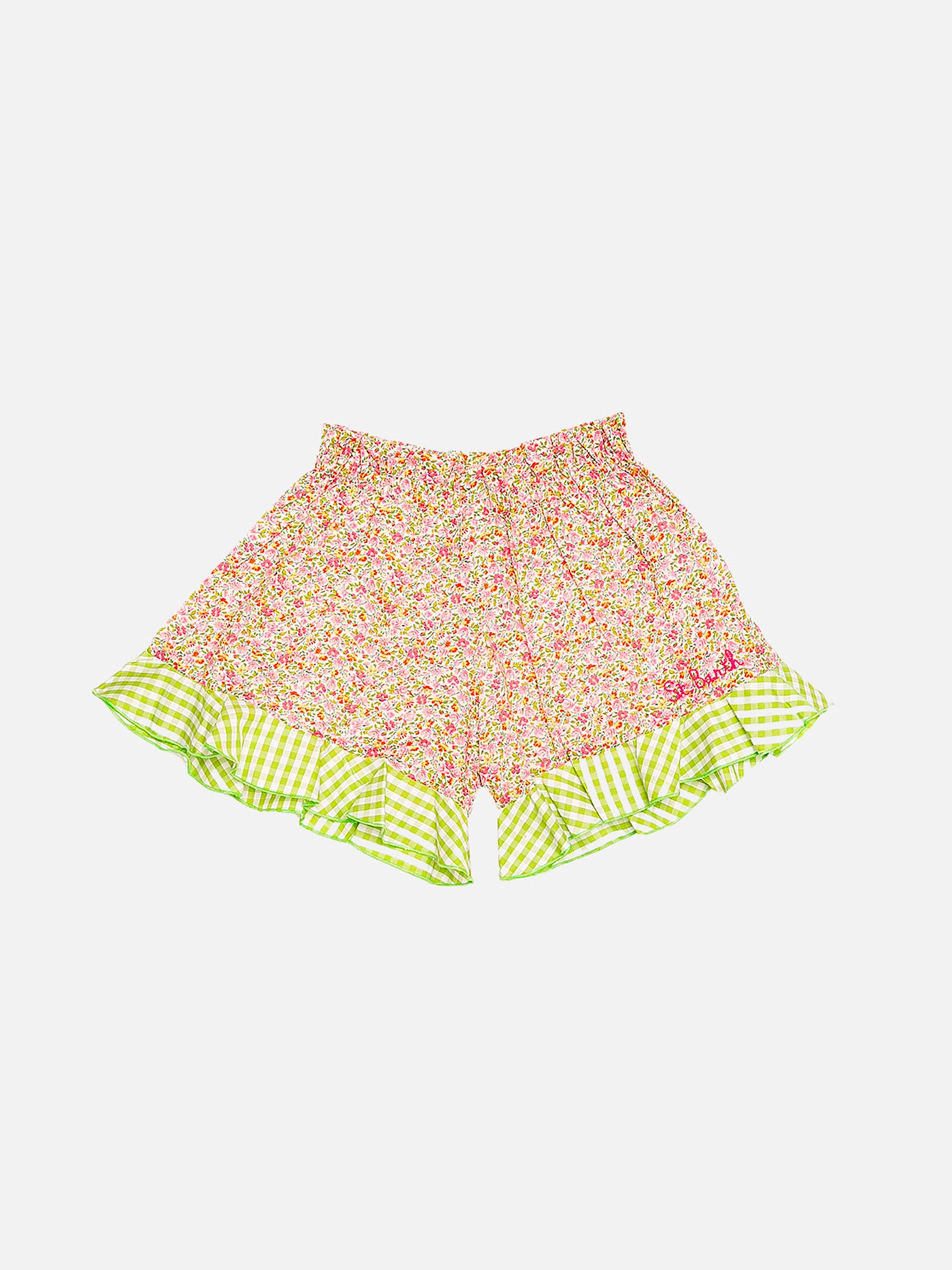 Girl cotton ruffled shorts | Made with Liberty fabric - MC2 Saint Barth