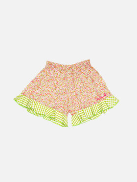 Girl cotton ruffled shorts | Made with Liberty fabric - MC2 Saint Barth