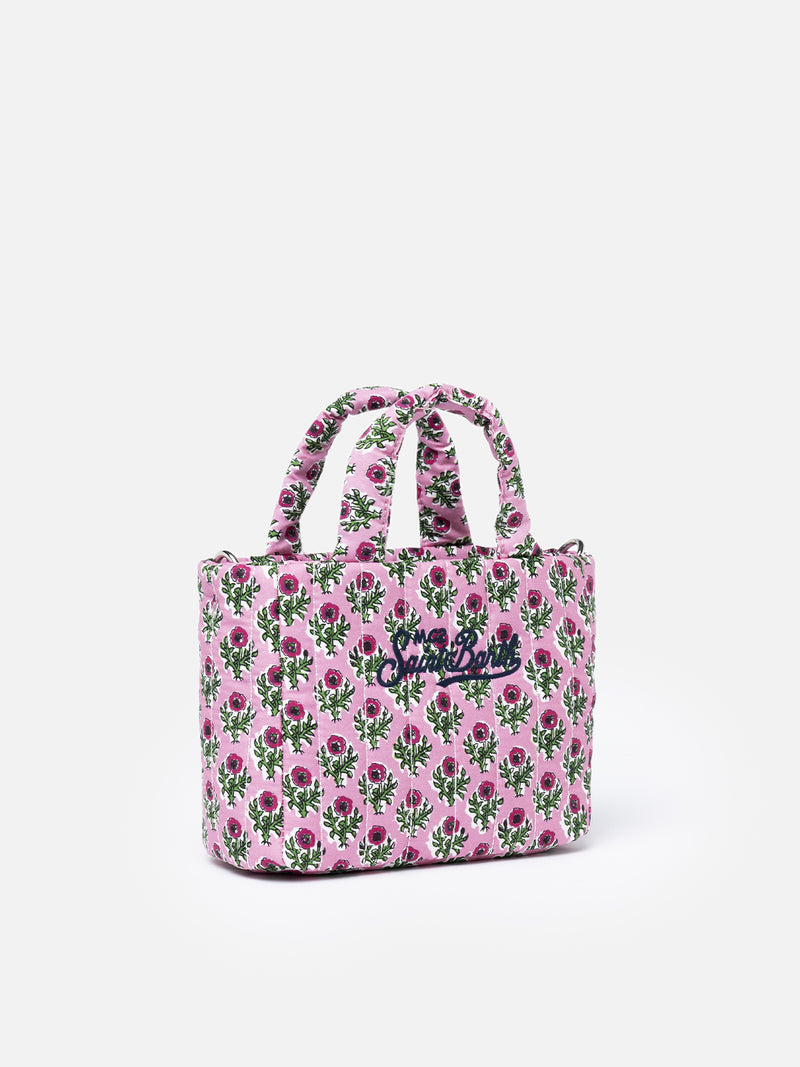 Pink flower quilted Soft Tote Mini bag