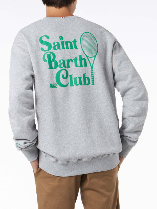 Man crewneck grey sweatshirt with Saint Barth MC2 Club print