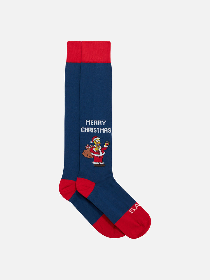 Lange Herrensocken mit Homer-Frohe-Weihnachten-Jacquard | DIE SIMPSONS-SONDEREDITION