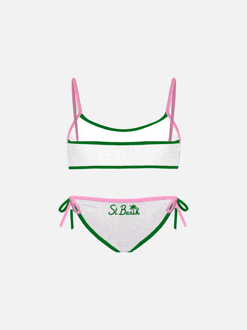 Frottee-Bralette-Bikini für Mädchen