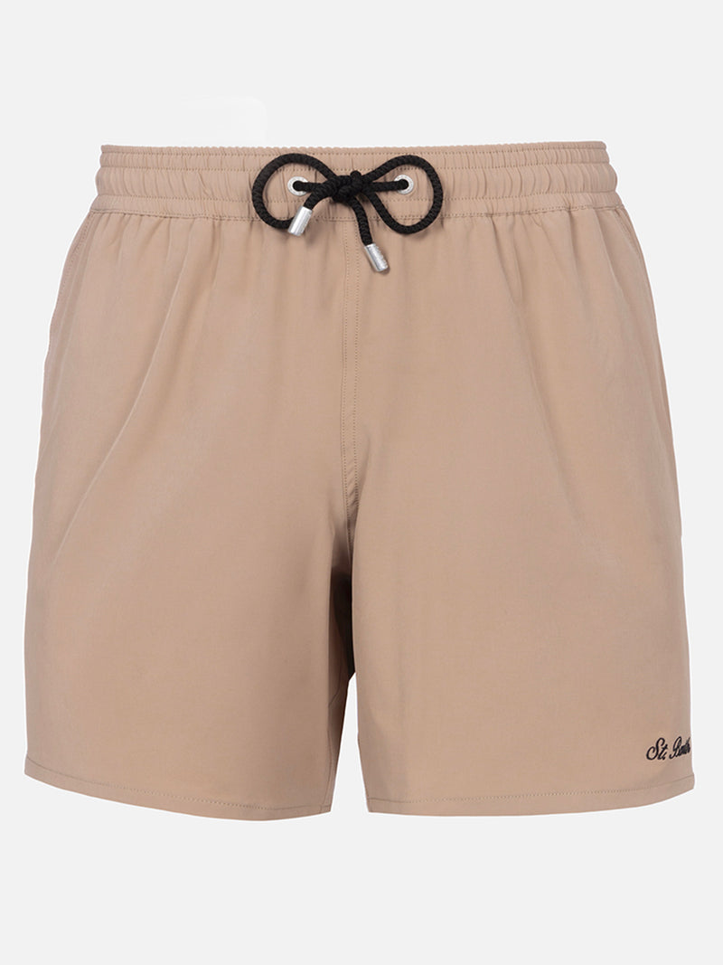 Herren beige Comfort-Badeshorts