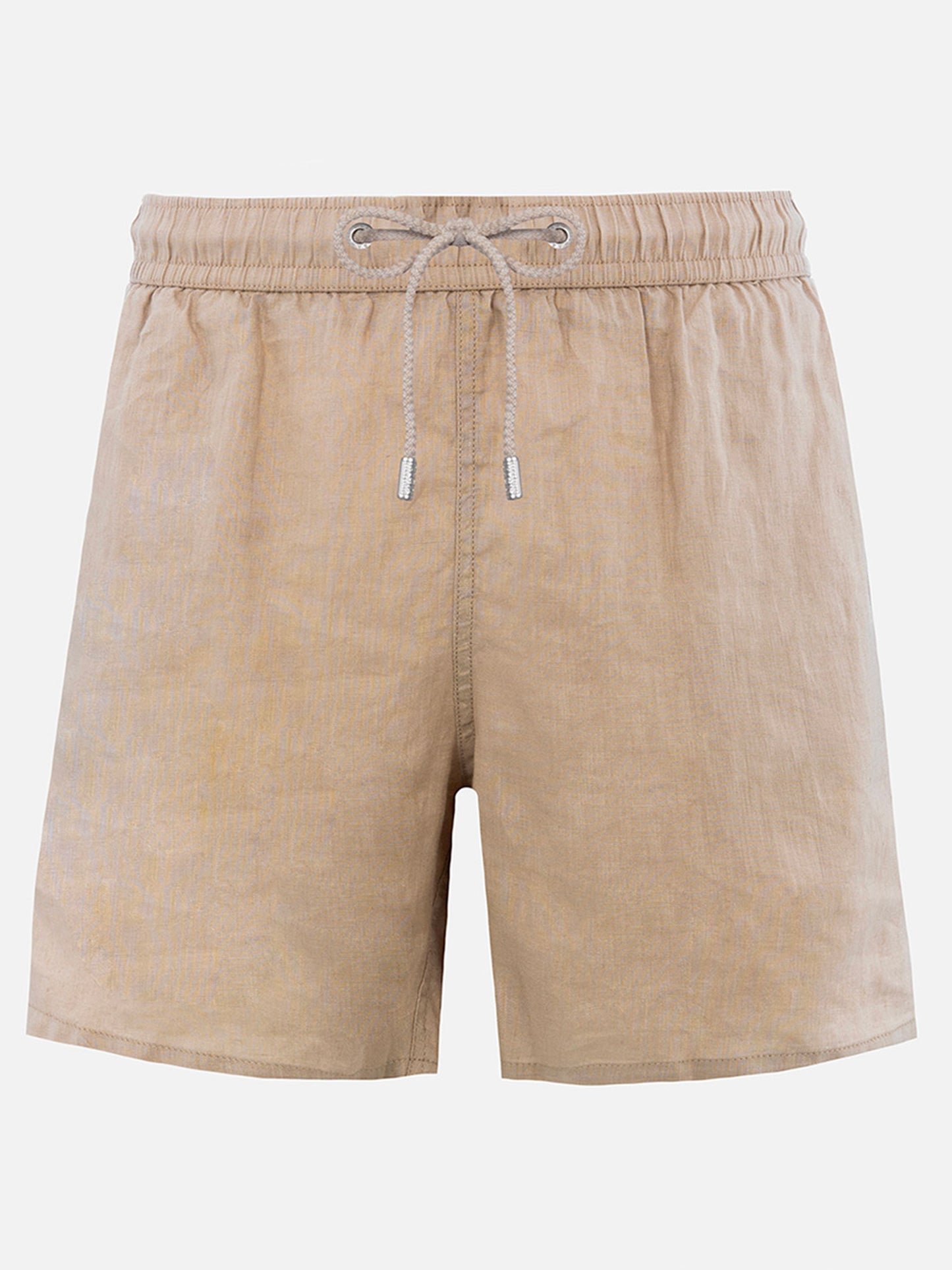 Mid-length beige linen swim-shorts Gustavia