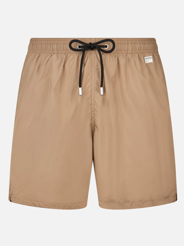 Herren-Badeshorts aus leichtem Stoff in Beige Lighting Pantone | PANTONE-SONDERAUSGABE