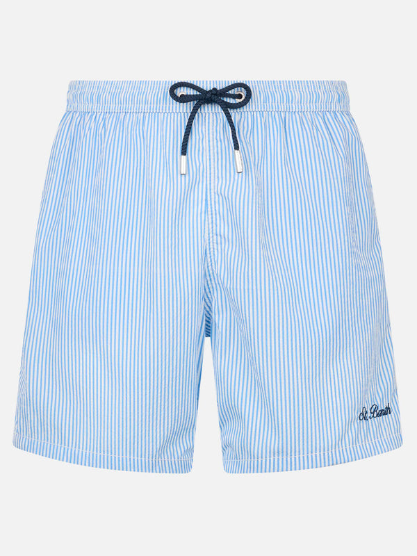 Man seersucker striped swim shorts Patmos