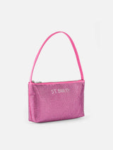 Mini bag with fuchsia rhinestones