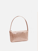 Borsa mini con strass rose gold