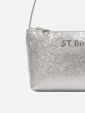 Mini bag with silver rhinestones