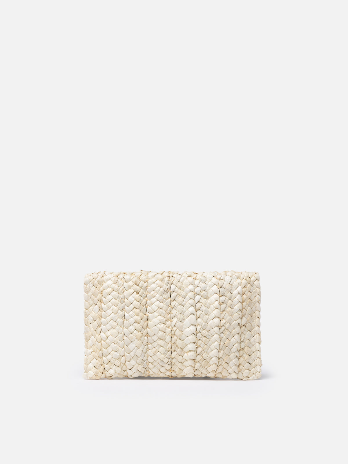 Umschlagclutch aus Stroh mit Saint-Barth-Stickerei