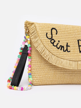 Pouch in paglia con charms frutta